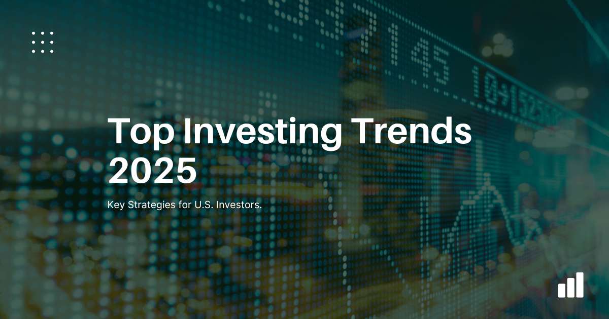 Illustration of 2025's top investing trends including AI, ESG, and alternative assets